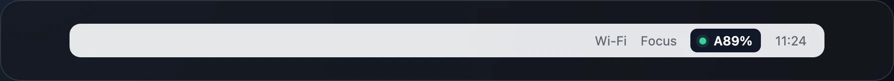 Menu bar usage display with demo account initials